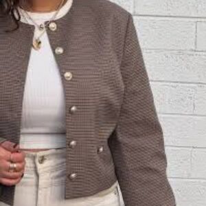 H&M Brown Checkered Blazer